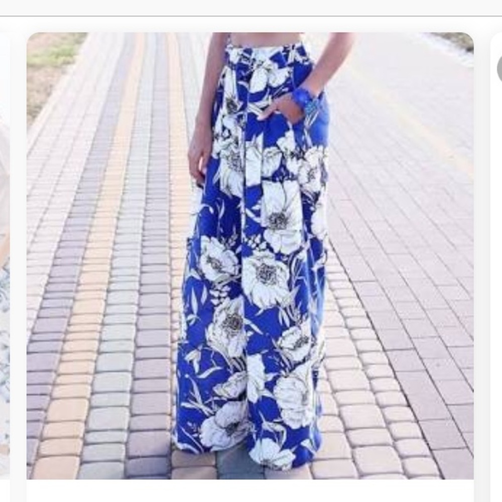 Zara High Waisted Royal Blue Palazzo Pants
